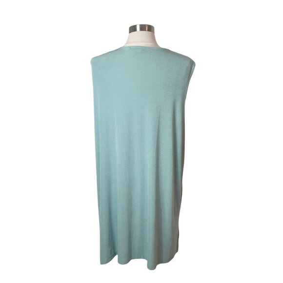 Carolyn Strauss Womens Cardigan 3x Mint Sleeveless Long Duster Plus Size - Picture 4 of 7